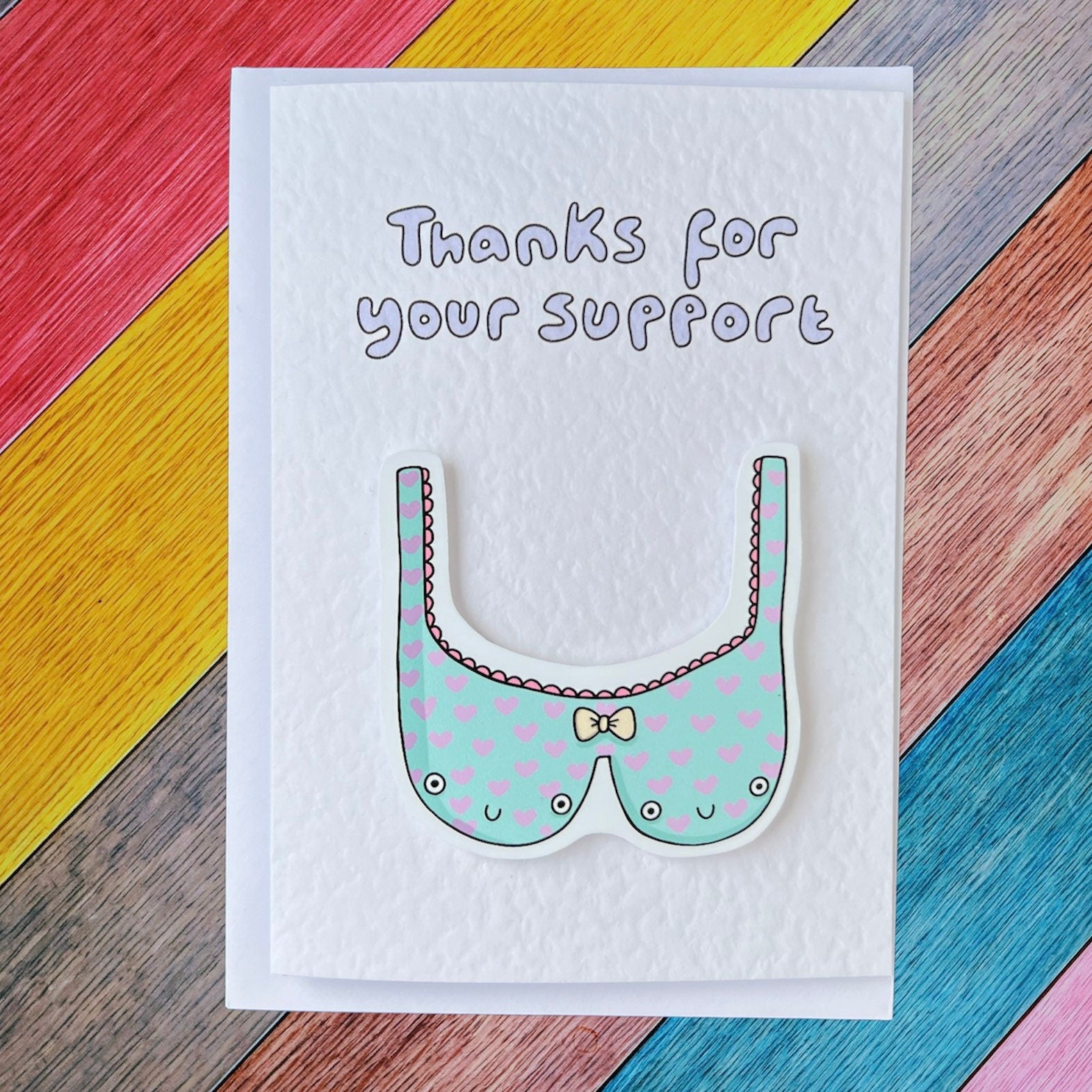 Thank you for the support | Bra | Handcrafted Card