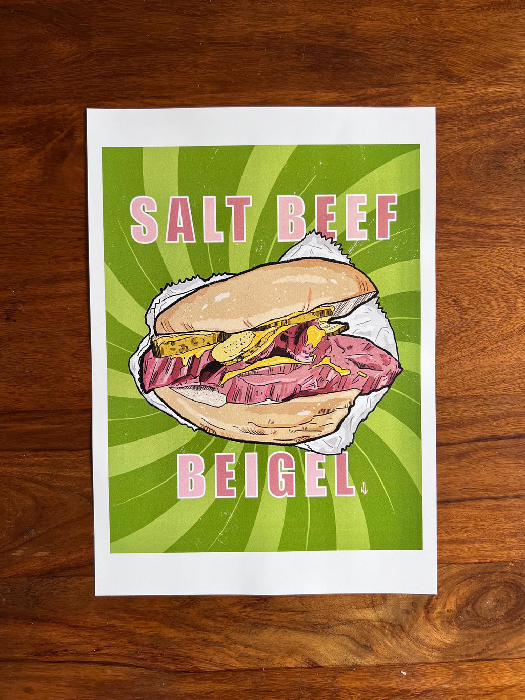 Salt beef beigel - print (frame not included)