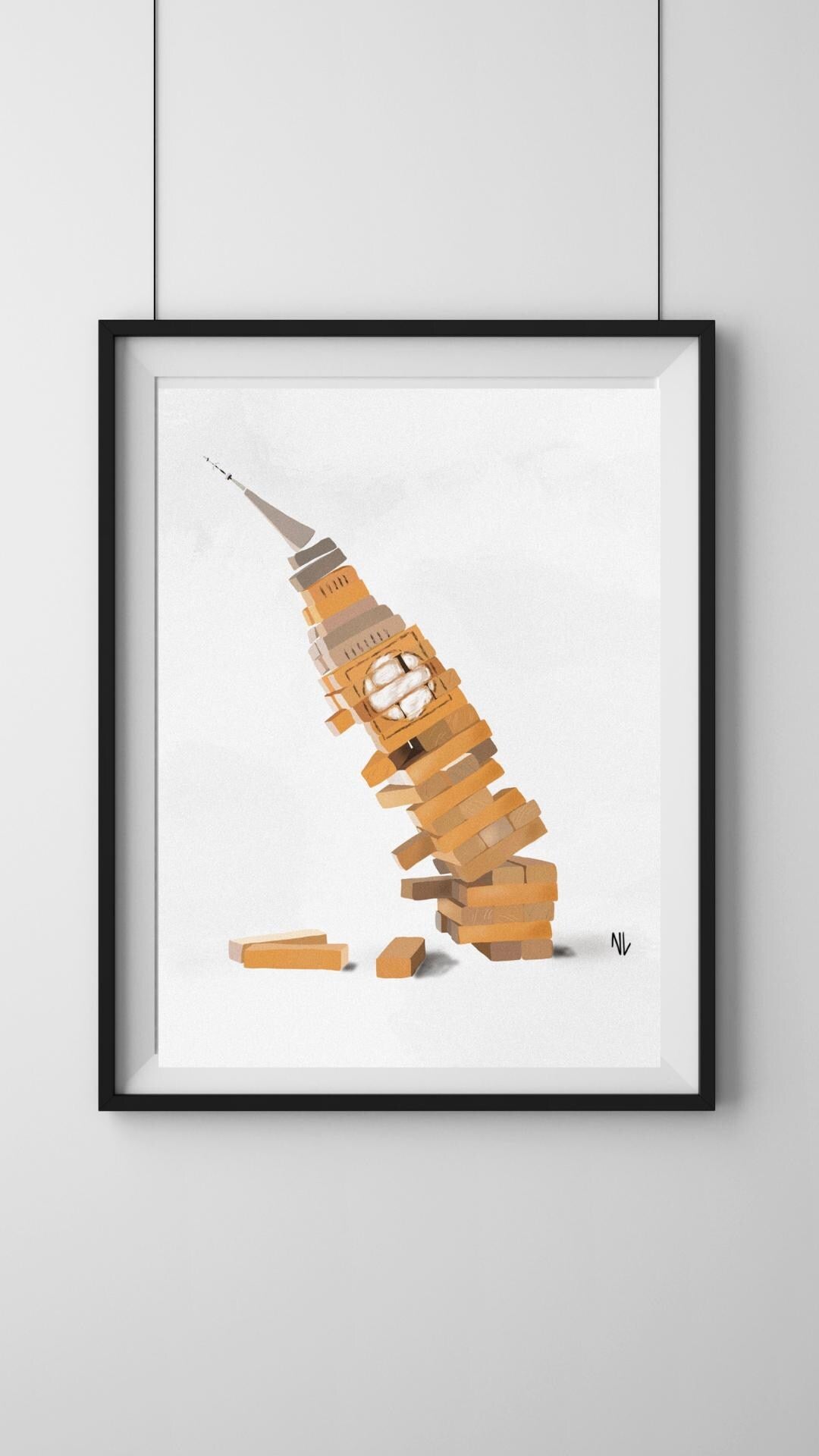 Big Ben Jenga - print (frame not included)