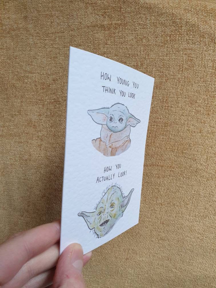 Baby Yoda & Yoda | Handcrafted Birthday Card