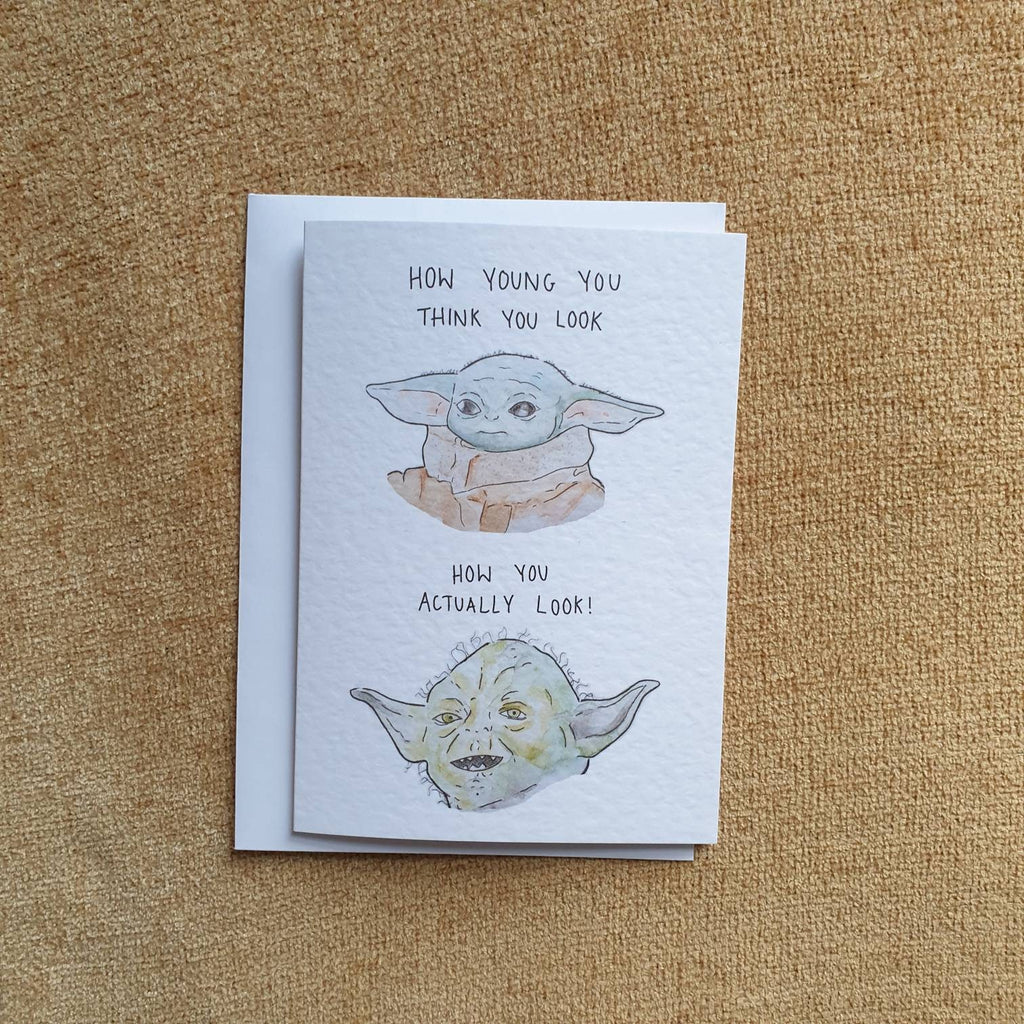 Baby Yoda & Yoda | Handcrafted Birthday Card