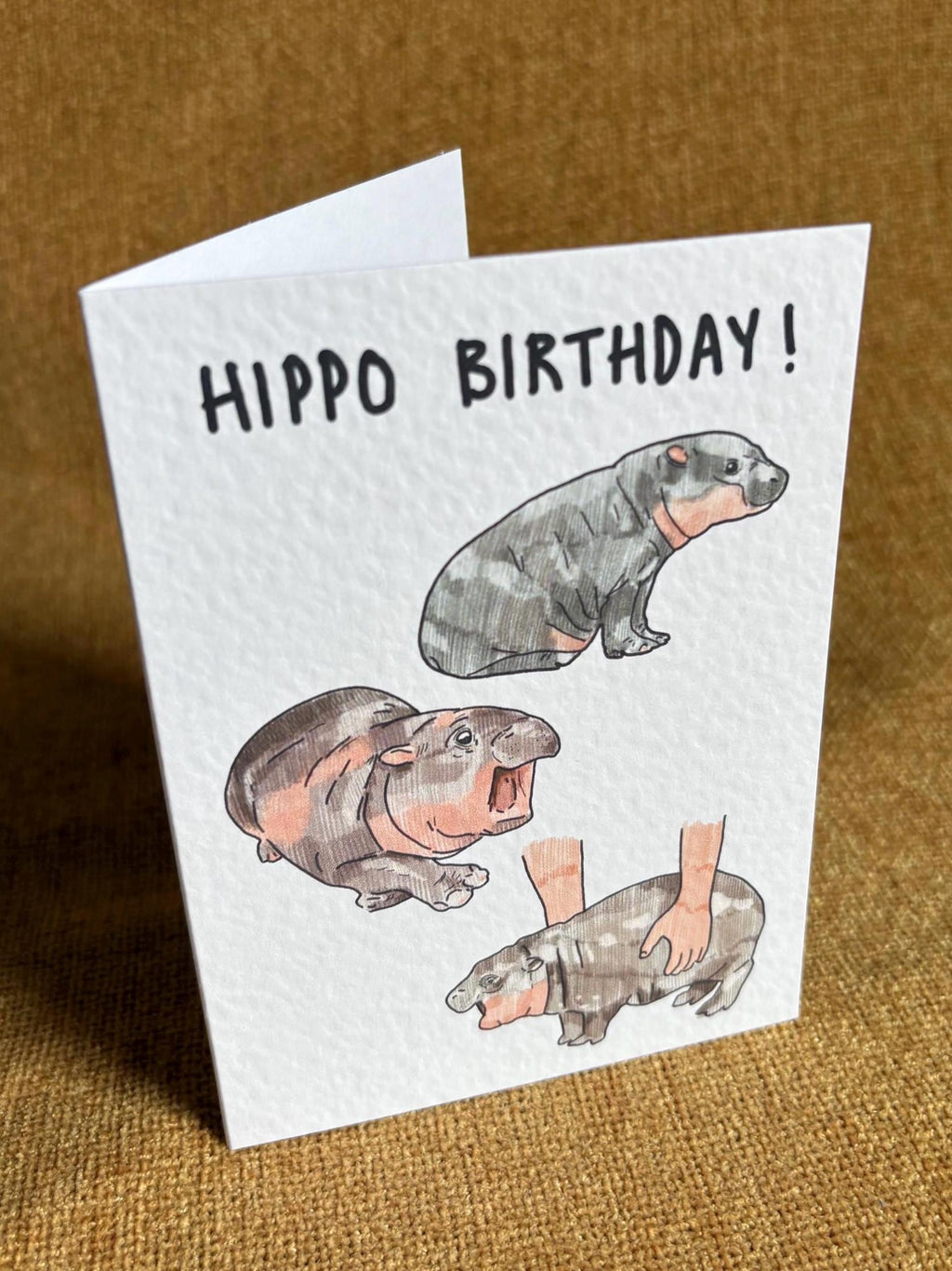 Baby Hippo birthday | Moo Deng | Handcrafted Birthday Card
