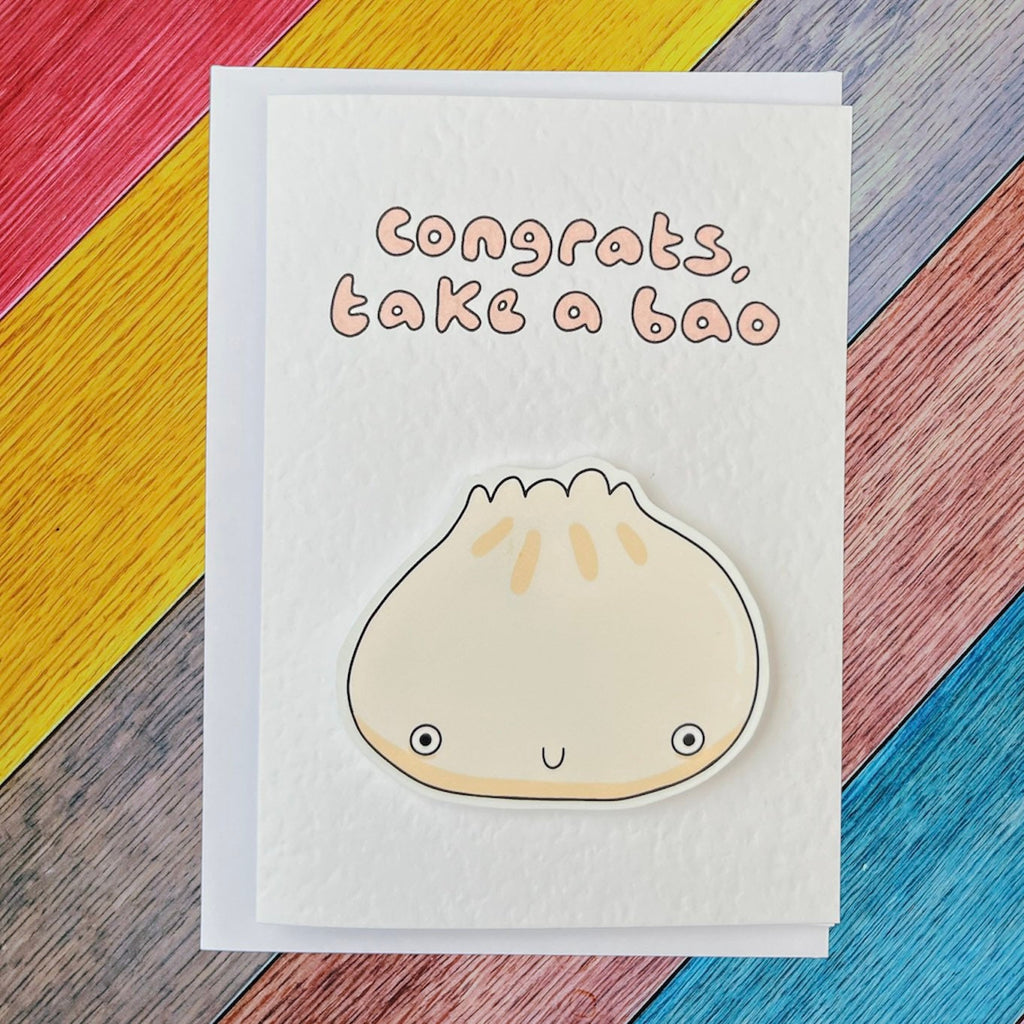 Bao Bun | Take a bao | Handcrafted Congratulations Card