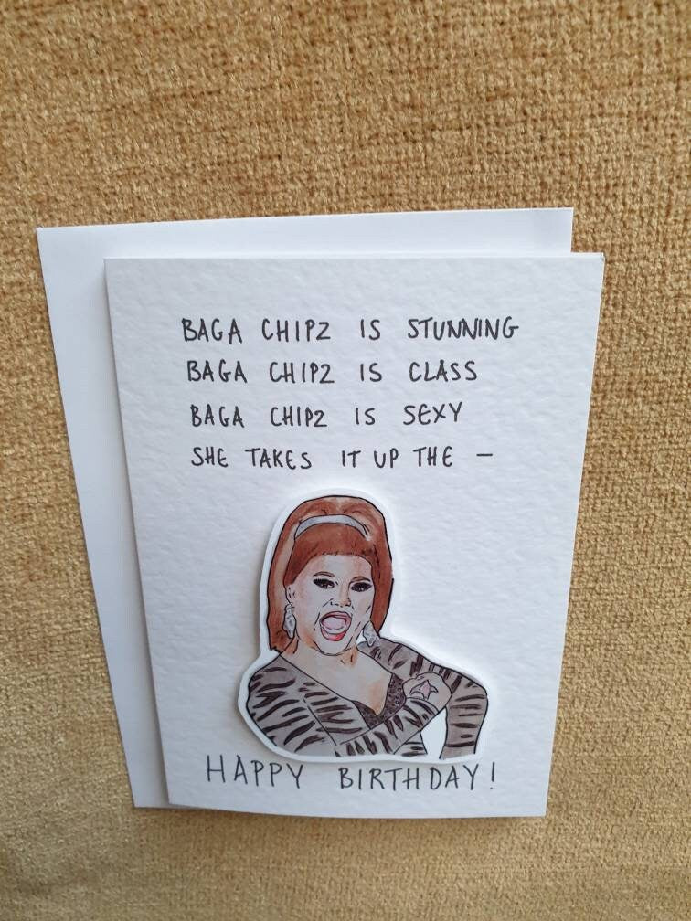 Baga Chipz | Handcrafted Birthday Card  | RuPaul's Drag Race UK