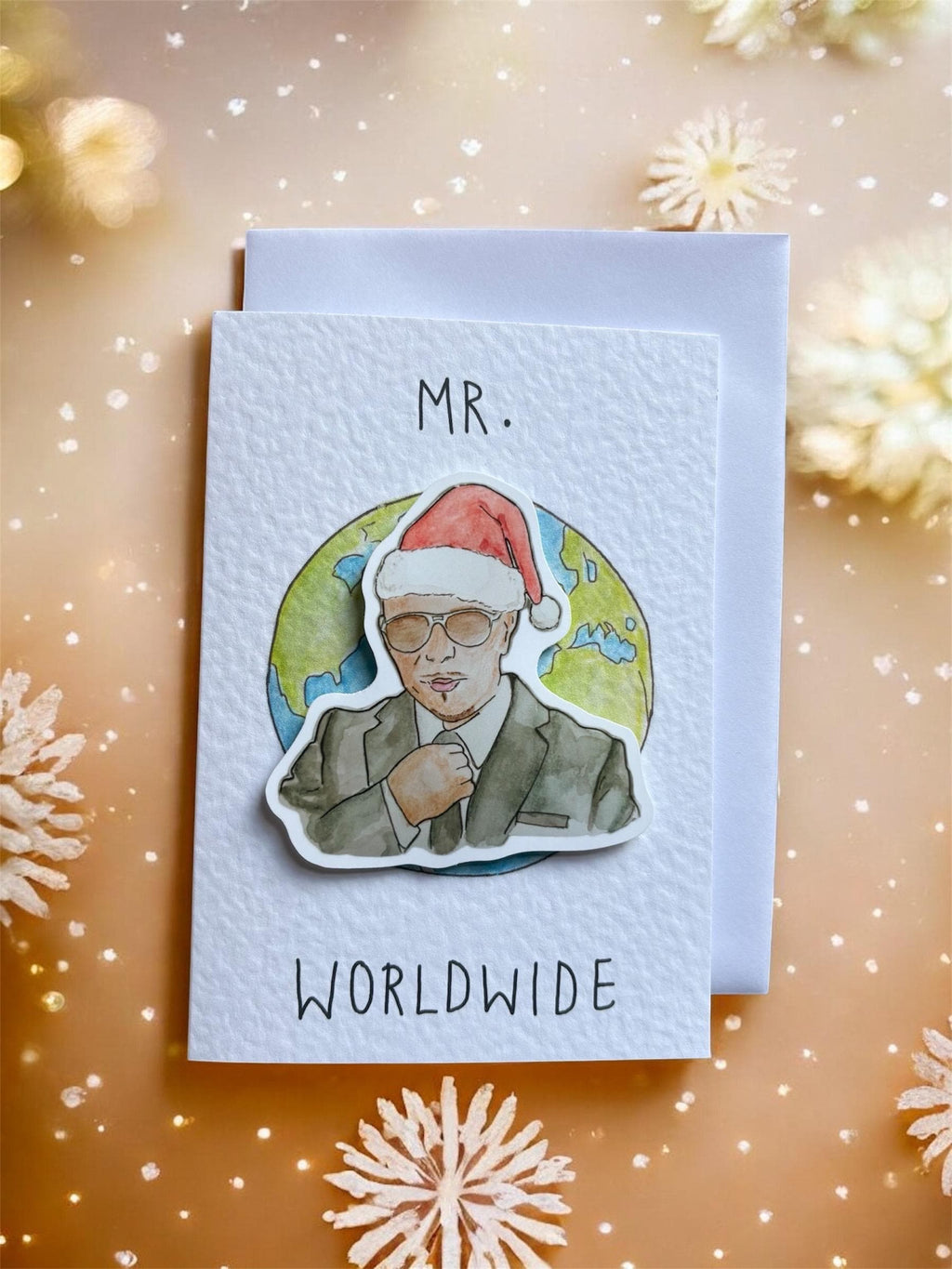 Pitbull - Mr. Worldwide Handcrafted Christmas Card