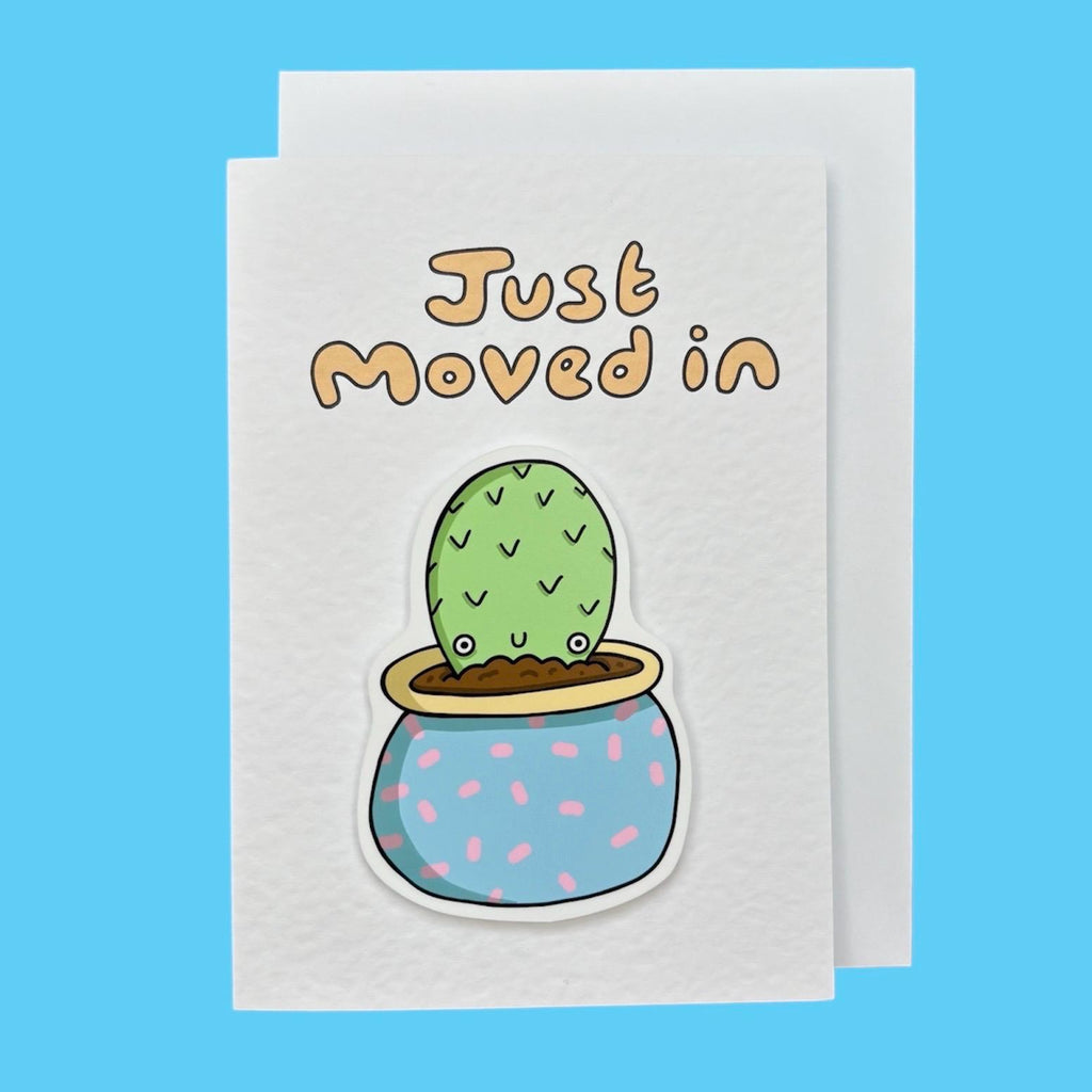 Just Moved In | Mini Cactus | Handcrafted New Home Card