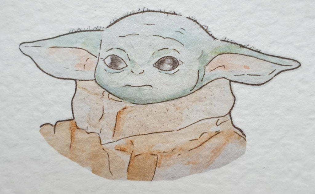 Baby Yoda & Yoda | Handcrafted Birthday Card