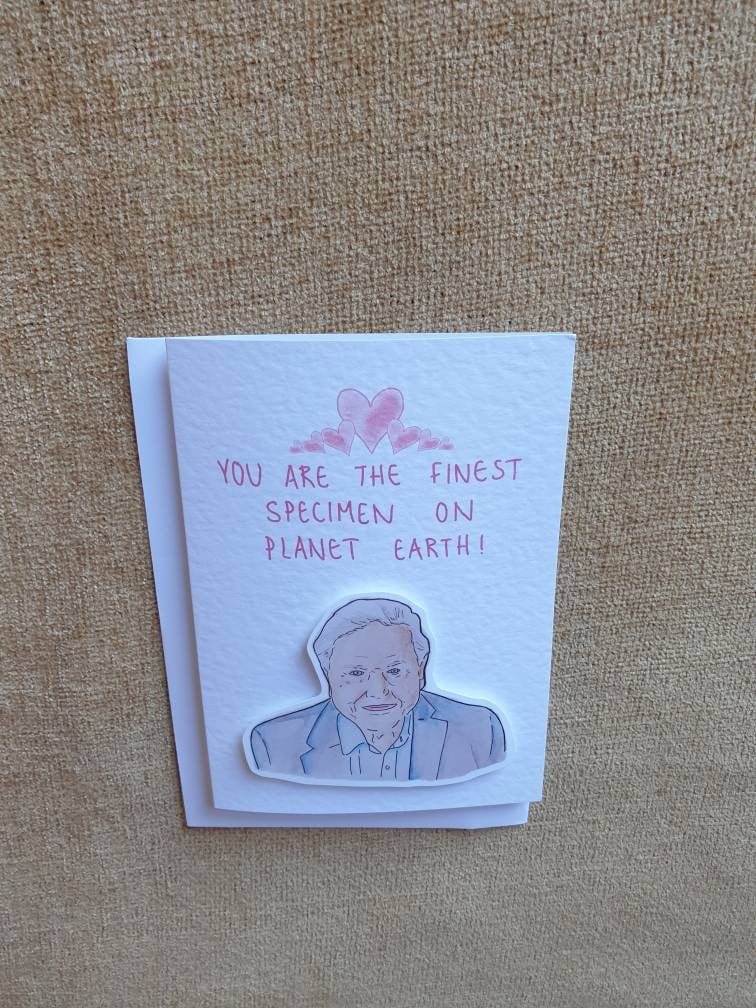David Attenborough | Handcrafted Valentine's Day Card
