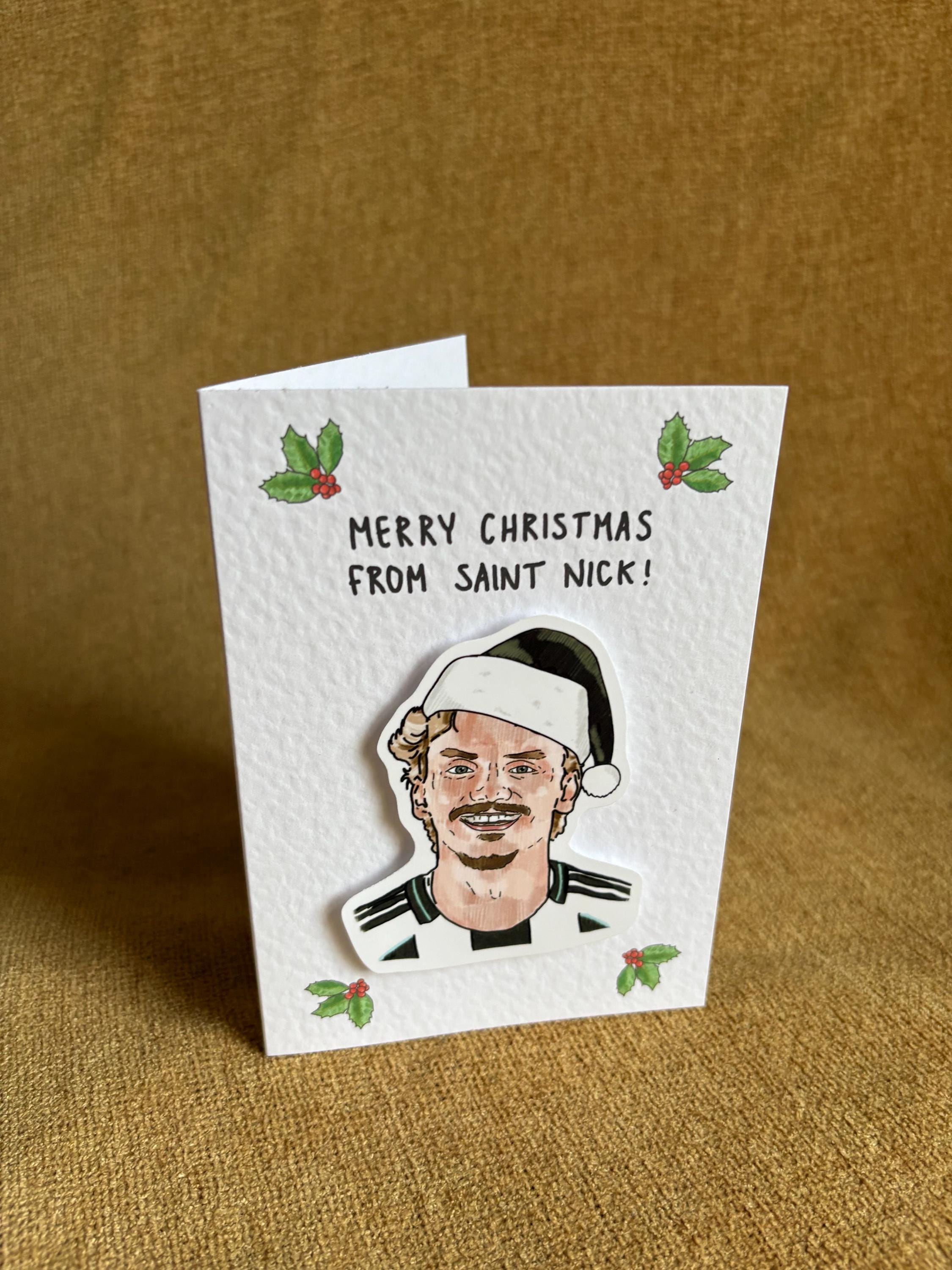 Nick Woltemade | Saint Nick | Newcastle U | Handcrafted Christmas Card