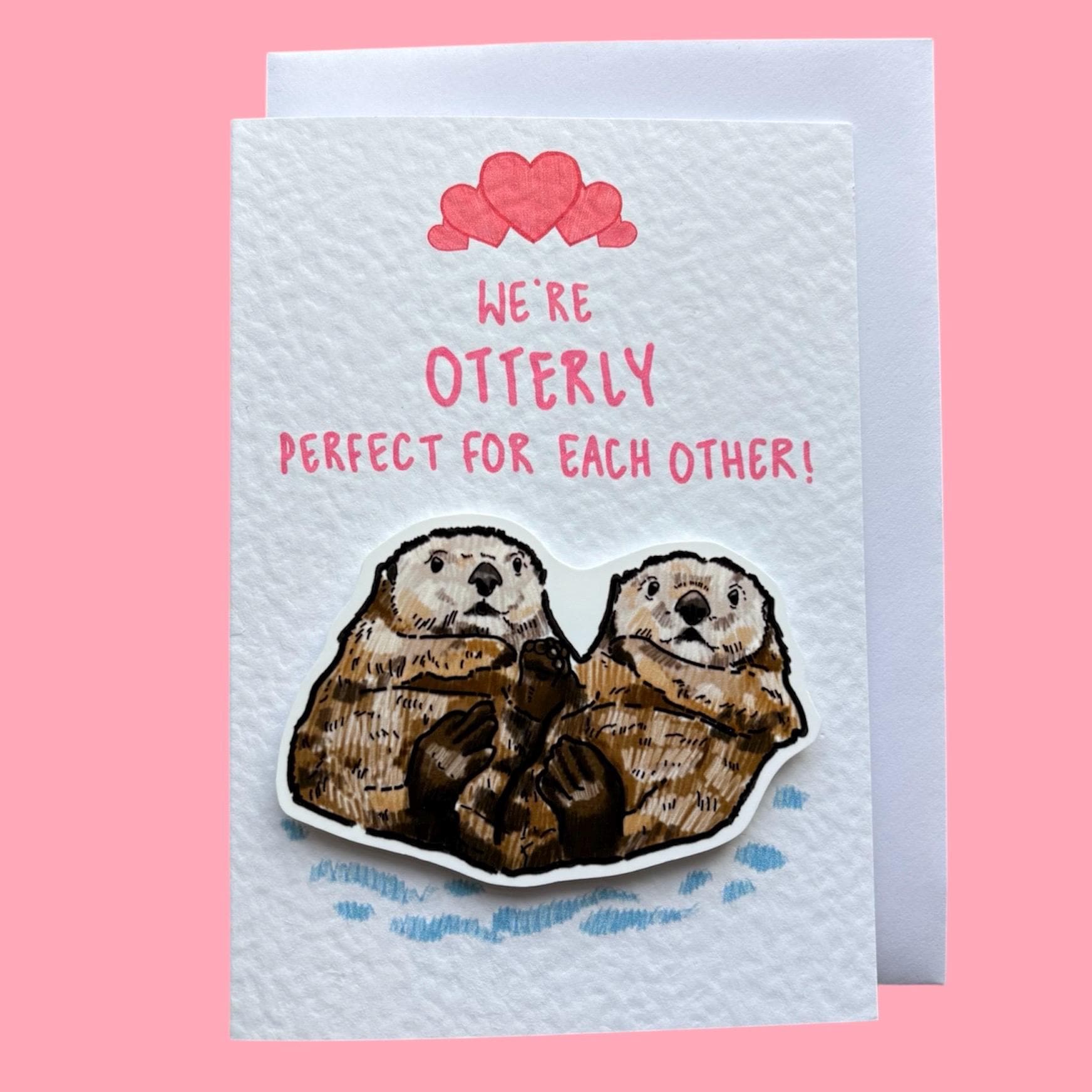 Otterly perfect | Otters | Handcrafted Valentine’s Card