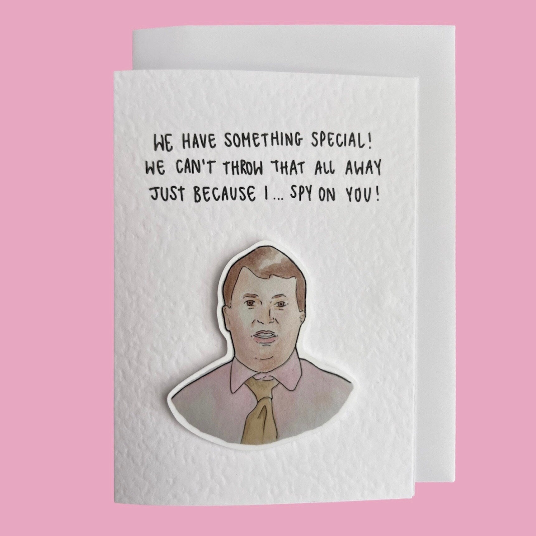 Mark Corrigan | Peep Show | I spy on you | Handcrafted Valentine's Day Card