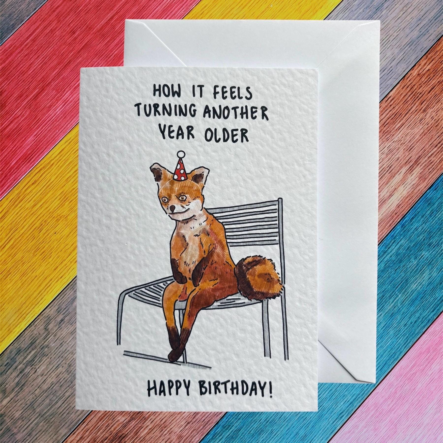 Fox Meme (Stoned Fox) | Handcrafted Funny Birthday Card