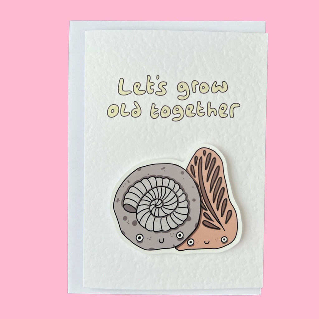 Let’s Grow Old Together | Fossils | Handcrafted Valentine’s Card