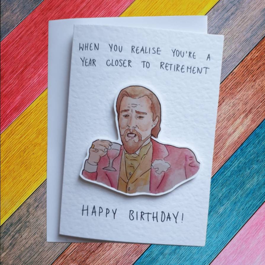 Leonardo DiCaprio Meme | Handcrafted Birthday Card