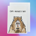 Capybara Mother's Day Card: Handcrafted A6 Greeting Card