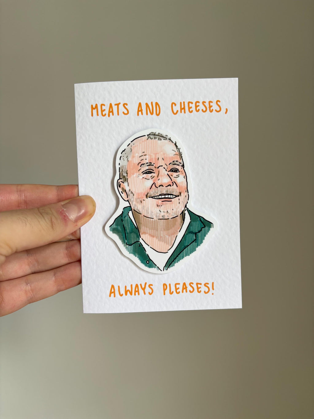 Meats and Cheeses Always Pleases  | Bob Mortimer | Handcrafted Greeting Card