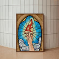 Pizza | Heavenly Pizza - Stained Glass style print (frame not included)