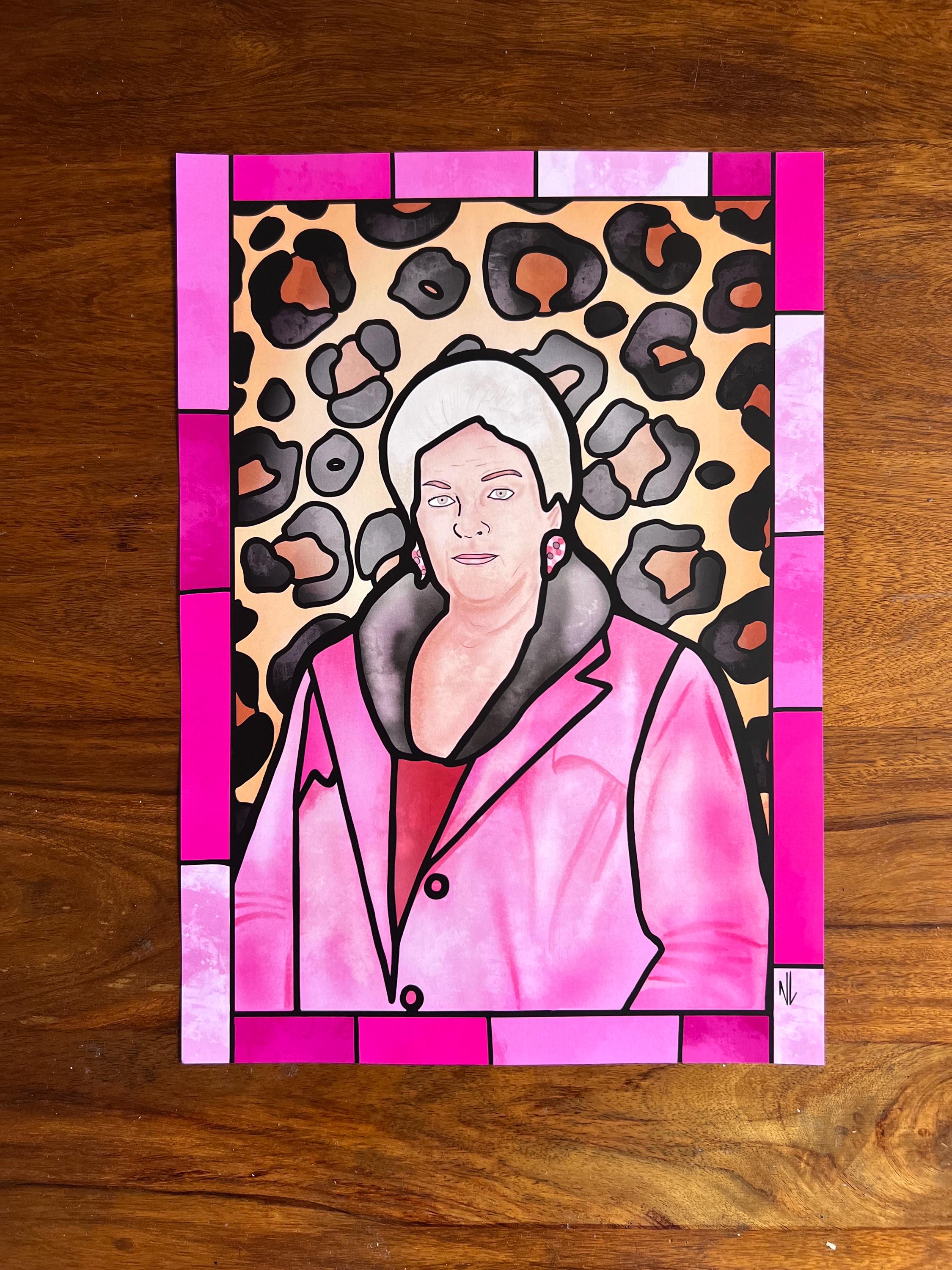 Pat Butcher - Stained Glass style print (frame not included)