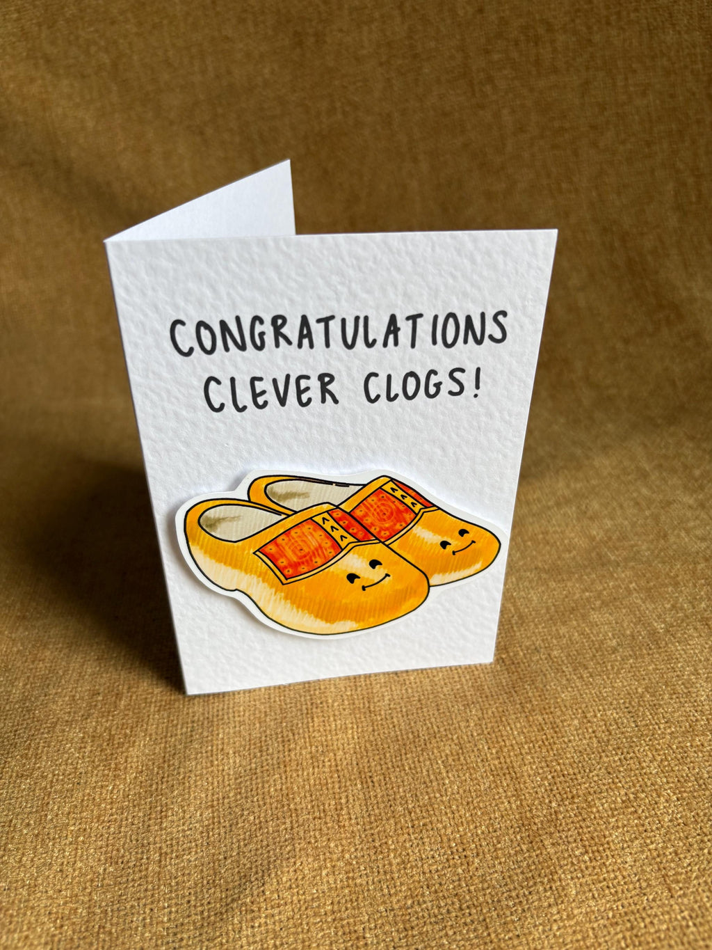 Clever Clogs | Handcrafted Congratulations Card | Exam card