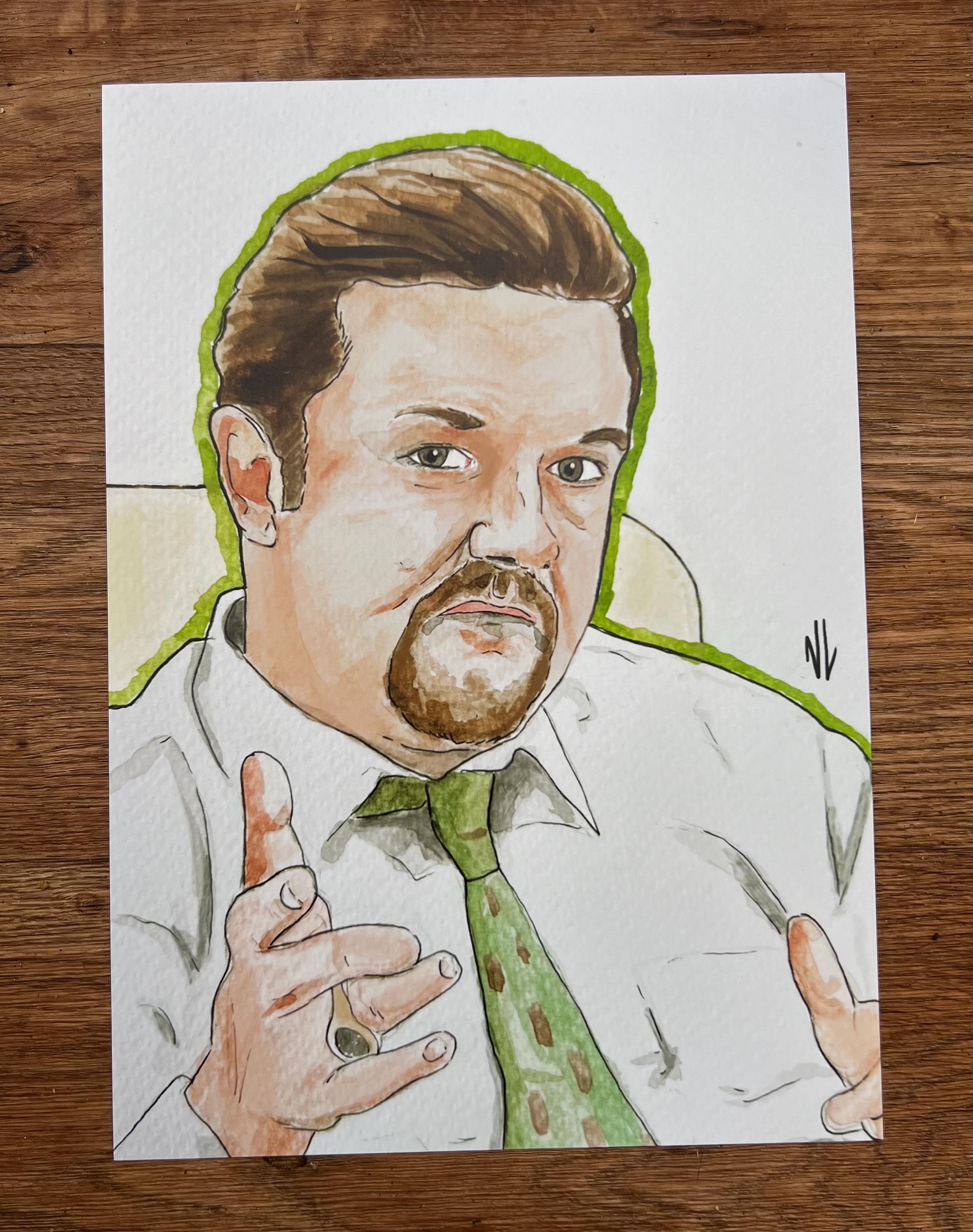 David Brent - Watercolour Painting Print