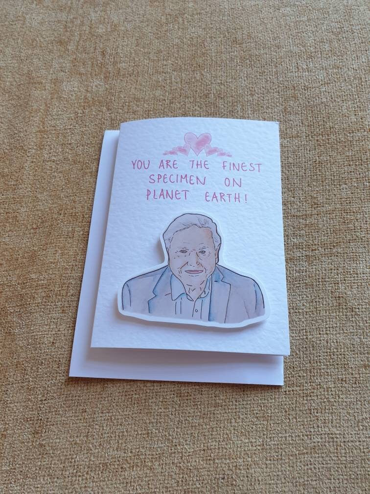 David Attenborough | Handcrafted Valentine's Day Card