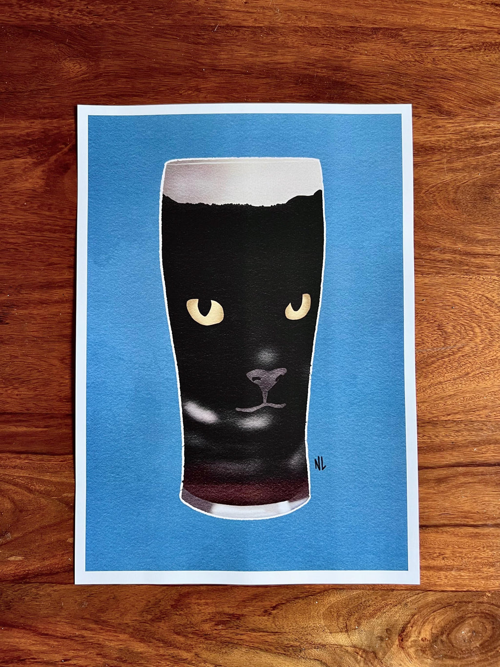 Black cat stout - print (frame not included) Perfect for Guinness lovers and cat lovers