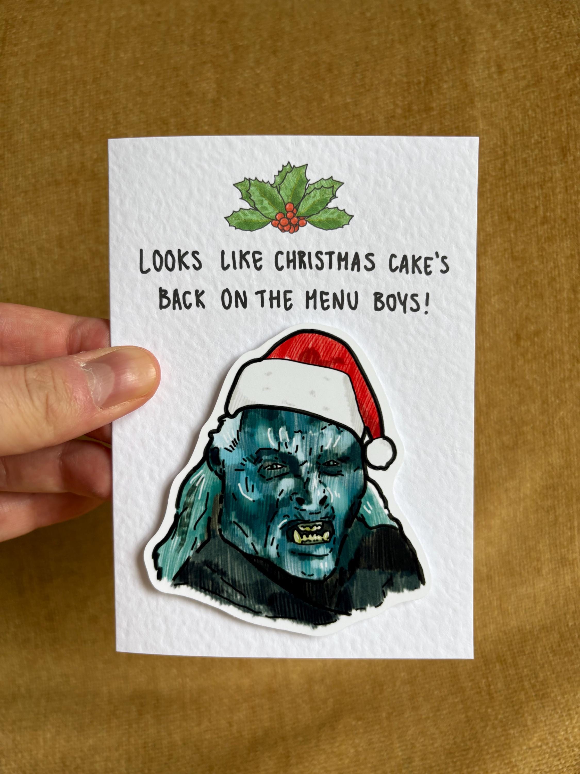 Orc | Looks like Christmas Cake’s back on the menu boys | Handcrafted Christmas Card