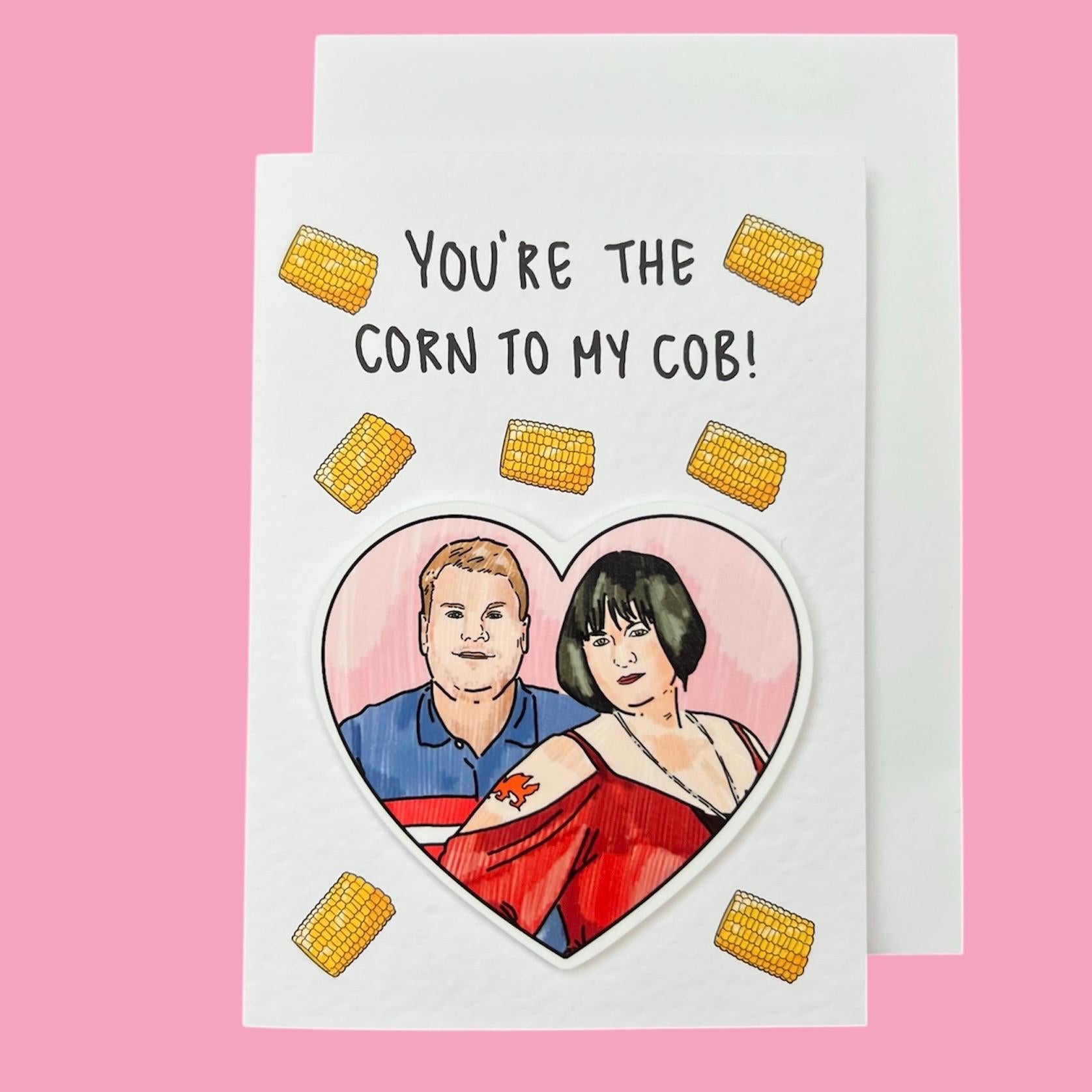 Nessa and Smithy | corn on the cob | Handcrafted Valentine’s Card
