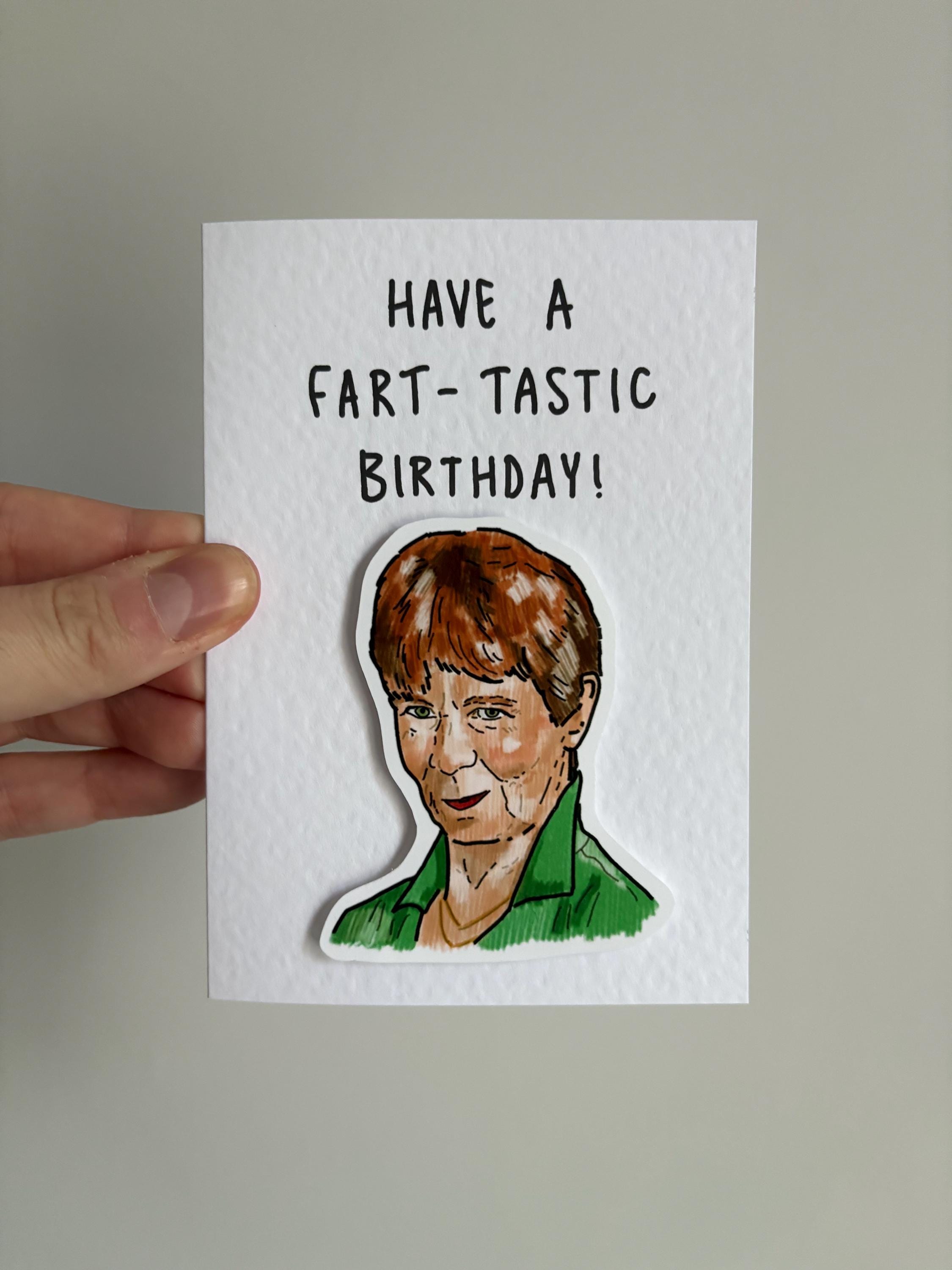 Celia Imrie | Fart-tastic Birthday | Handcrafted Birthday Card