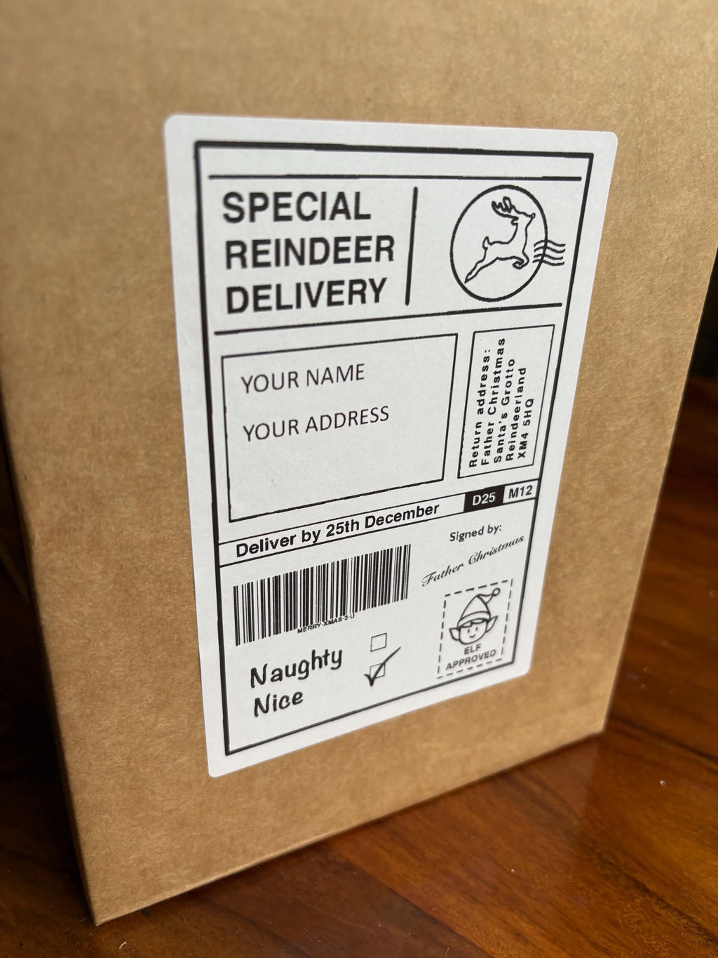 Personalized Christmas Gift Label – Reindeer Special Delivery