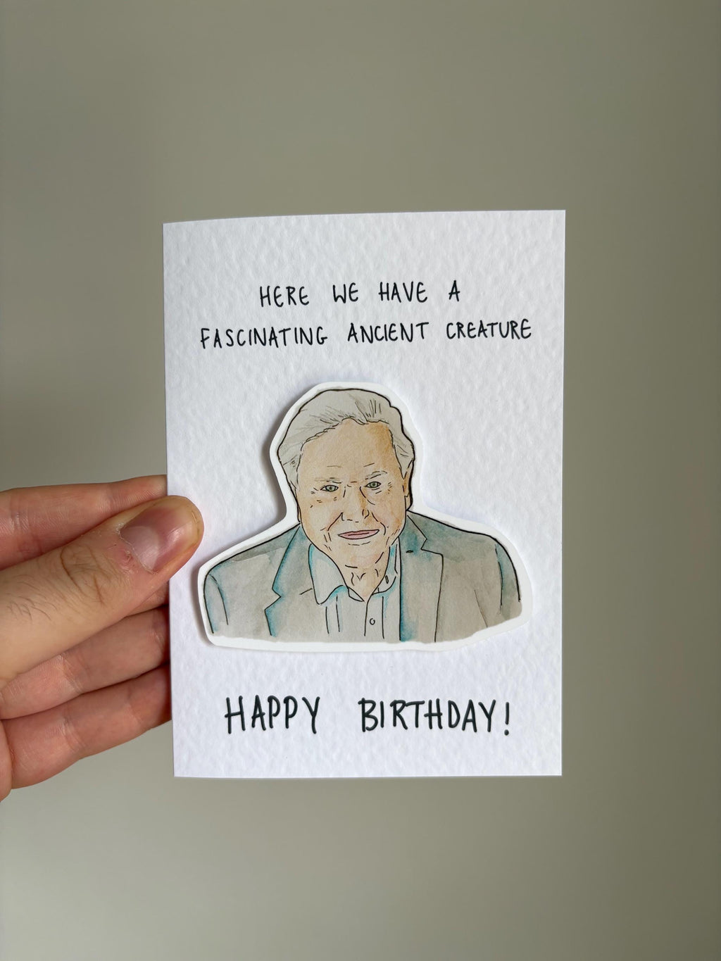 David Attenborough | Handcrafted Birthday Card