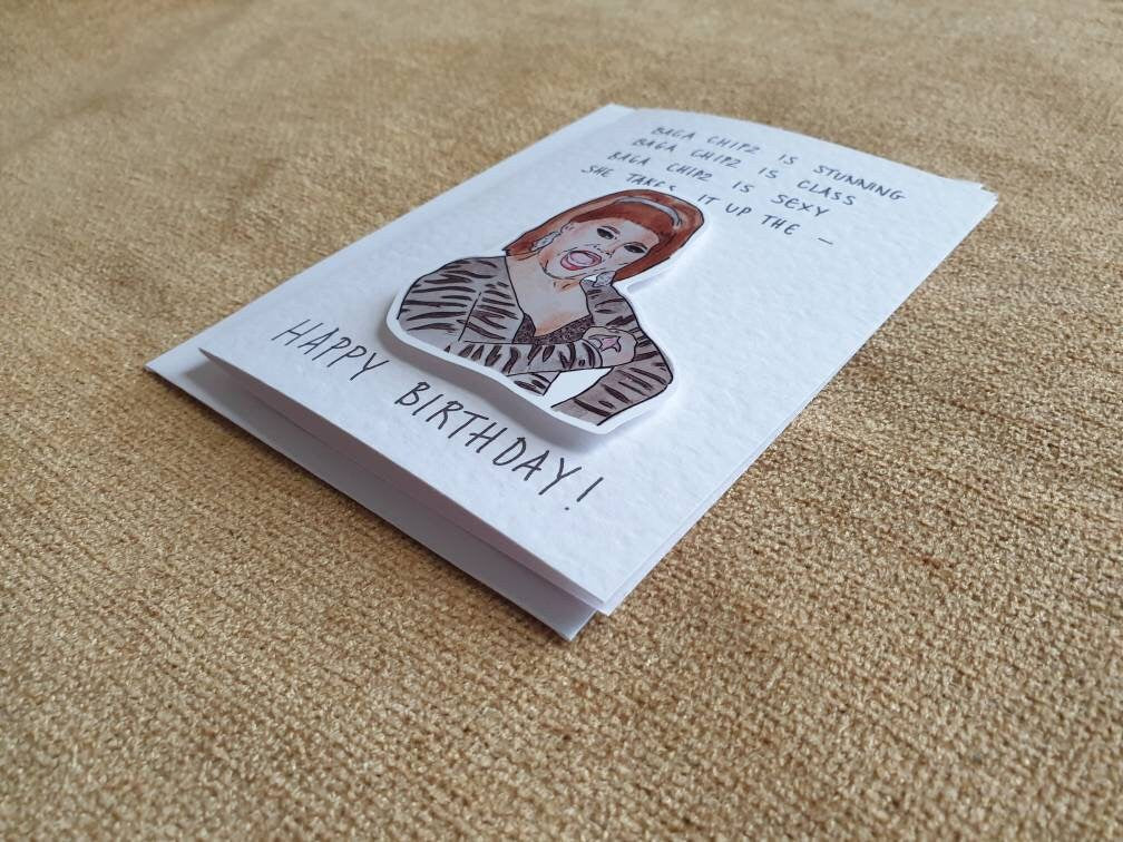 Baga Chipz | Handcrafted Birthday Card  | RuPaul's Drag Race UK