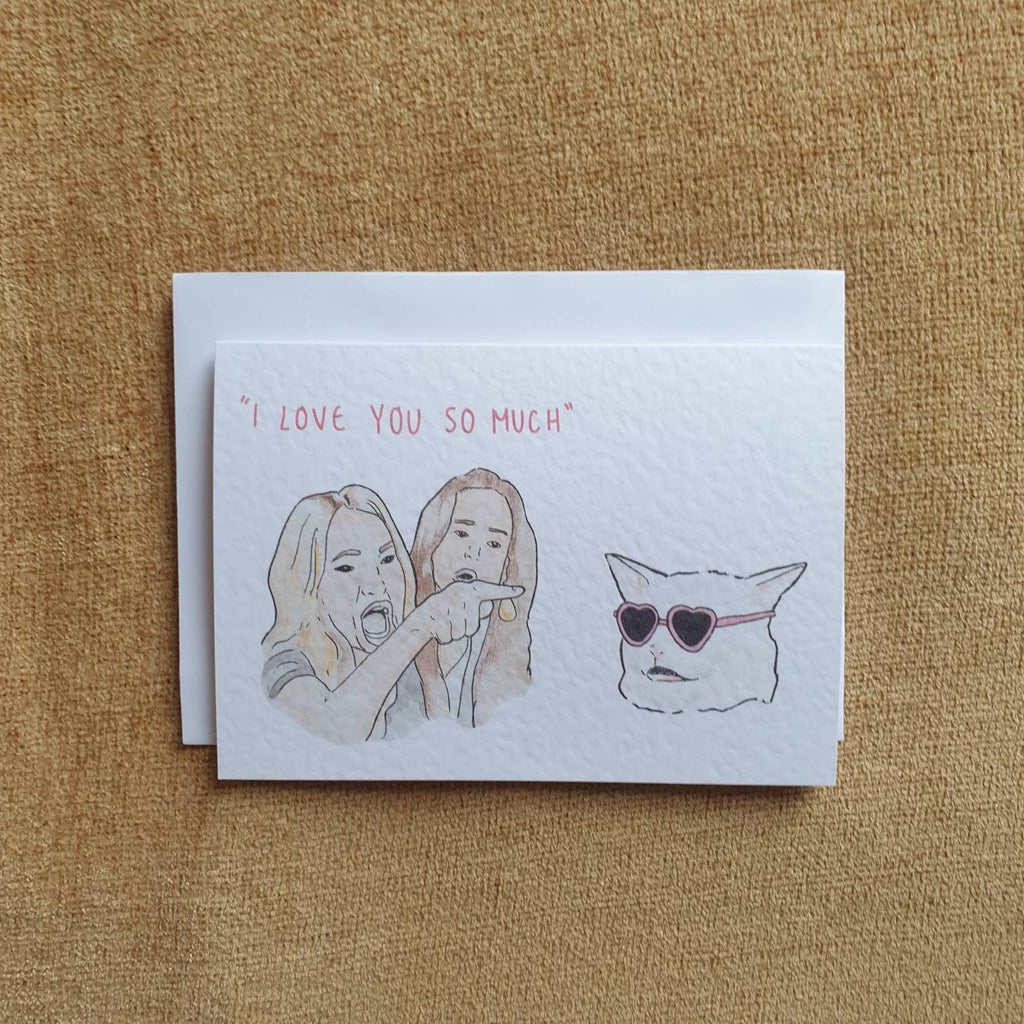Smudge the cat | Cat meme | Handcrafted Valentine's Card