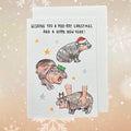 Moo Deng Christmas Card | Handcrafted Greeting Card