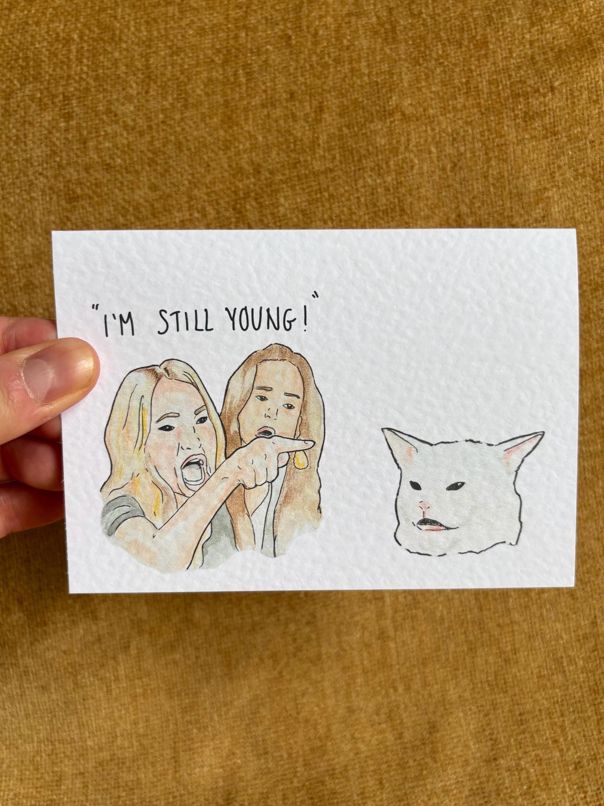 Cat meme | Handcrafted Birthday Card | Smudge the cat
