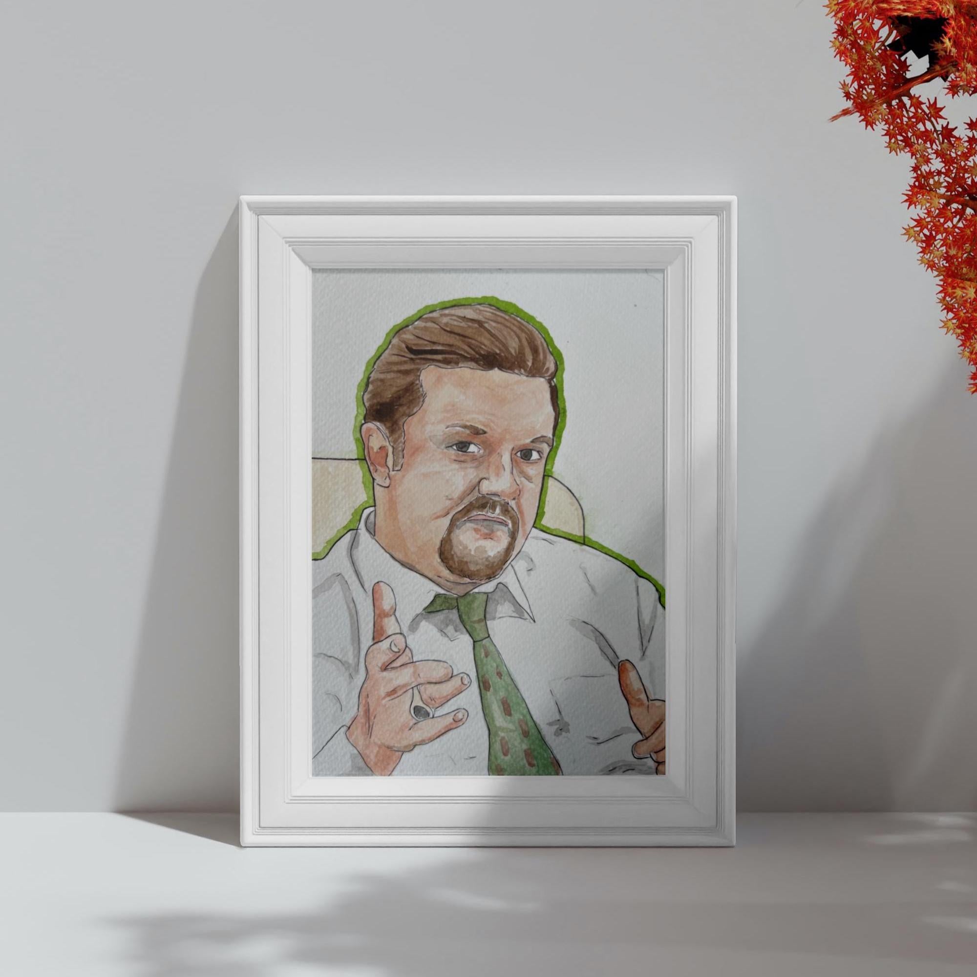 David Brent - Watercolour Painting Print