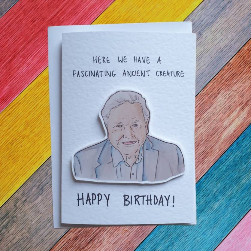 David Attenborough | Handcrafted Birthday Card