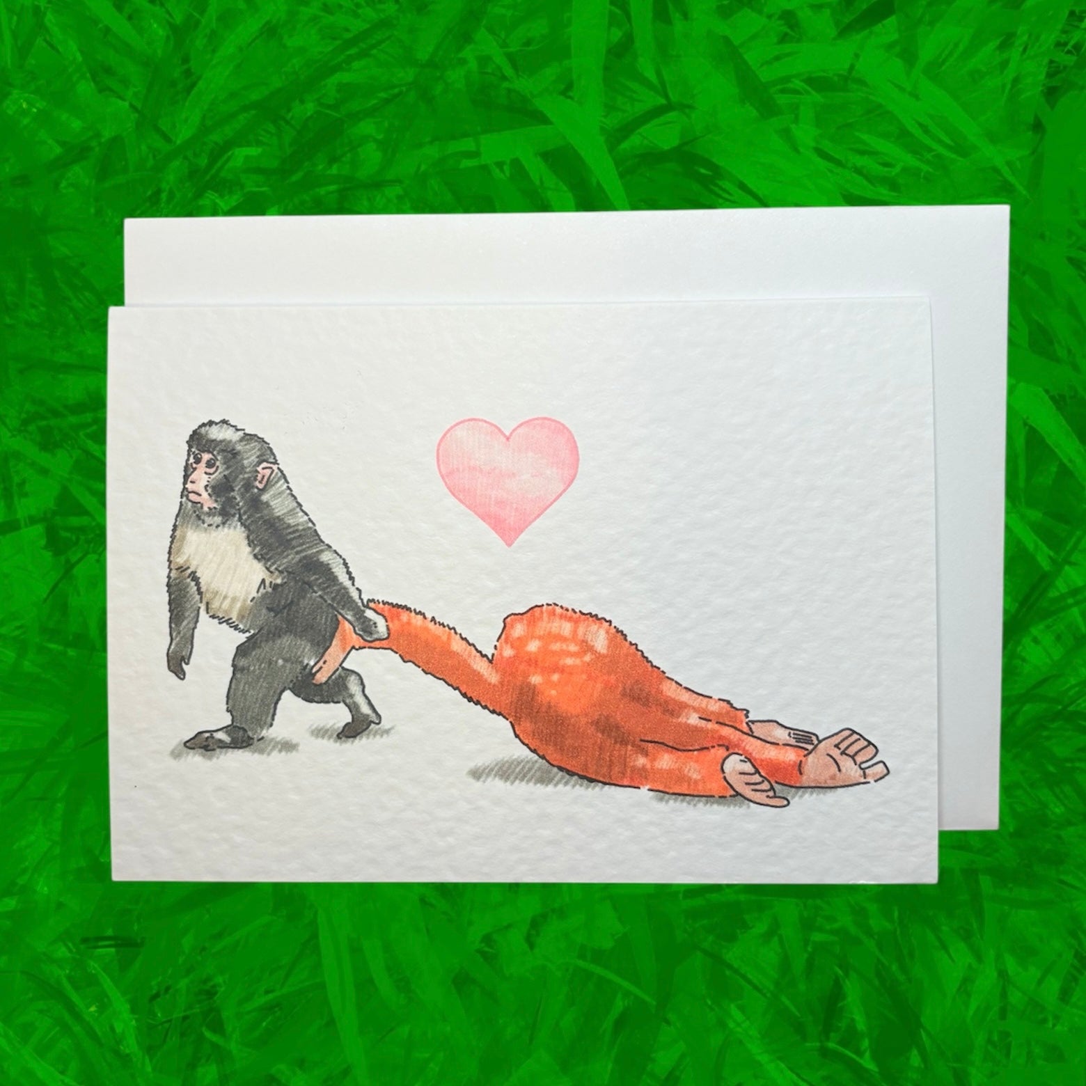 Cute monkey greeting card
