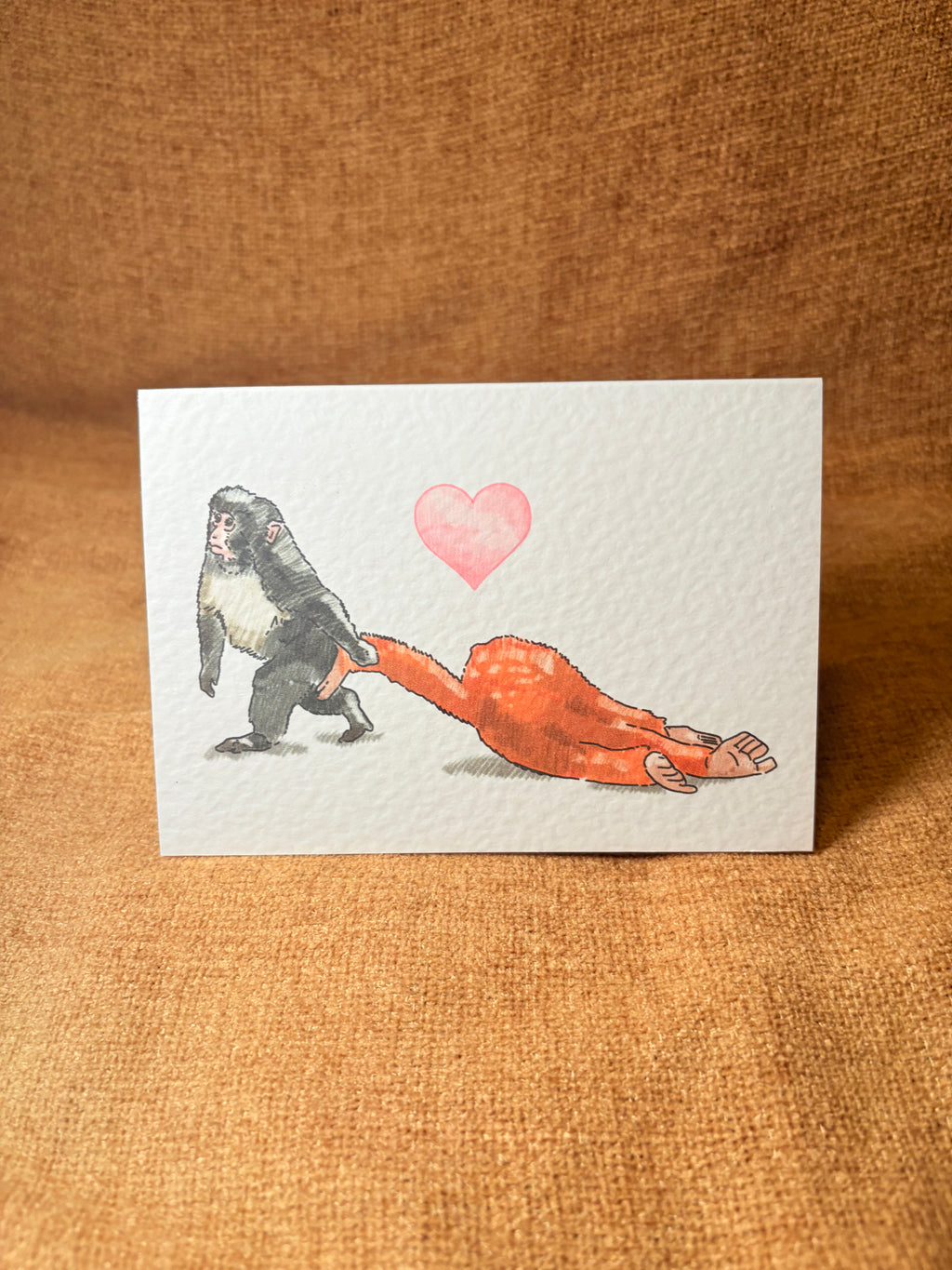 Cute monkey greeting card