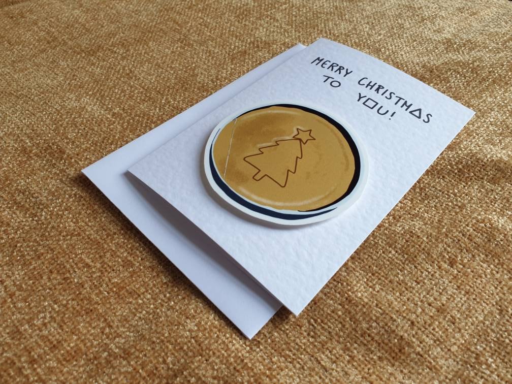 Dalgona (honeycomb game) | Handcrafted Christmas Card