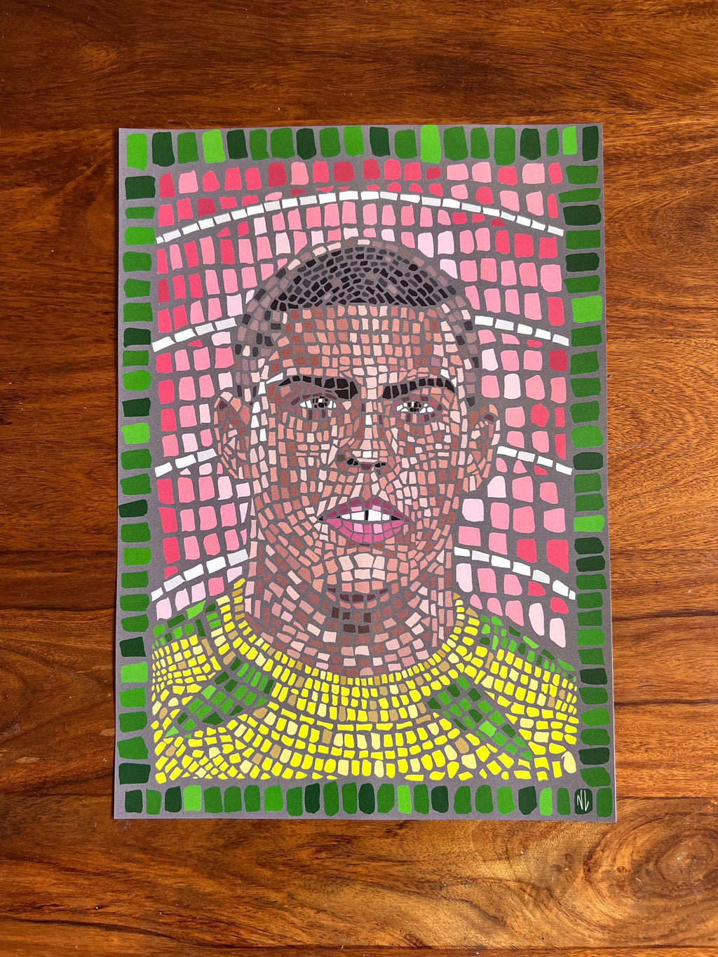 Ronaldo Nazario R9 - Mosaic style print (frame not included) - Legendary Brazilian striker