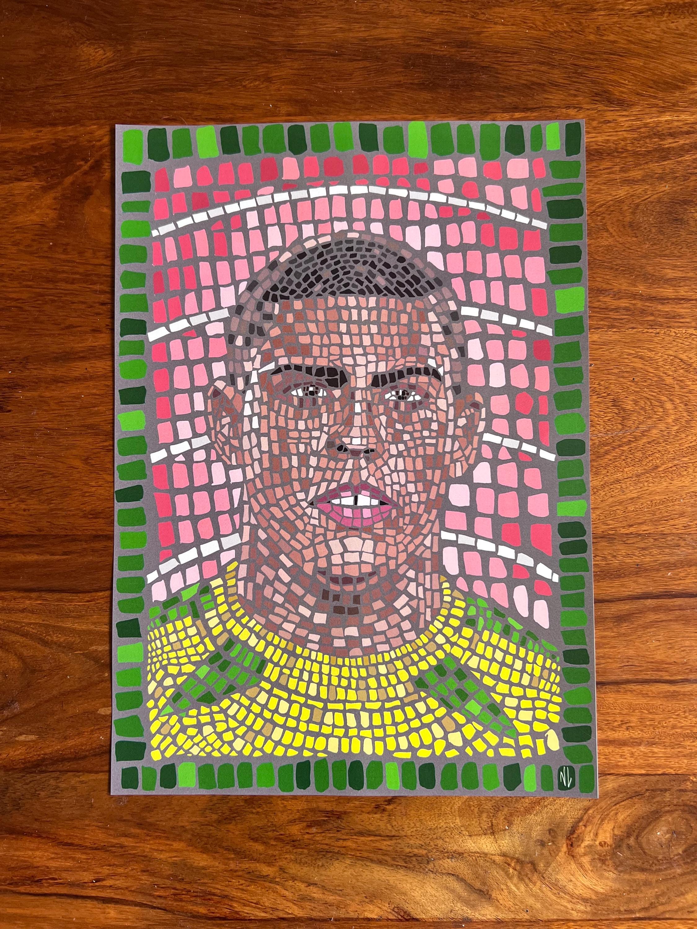 Ronaldo Nazario R9 - Mosaic style print (frame not included) - Legendary Brazilian striker