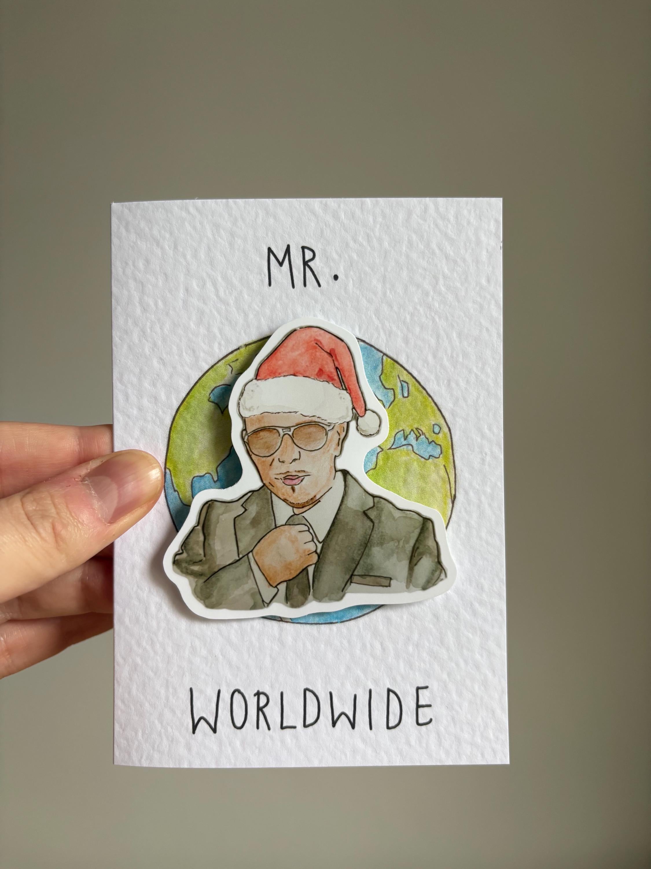 Pitbull - Mr. Worldwide Handcrafted Christmas Card