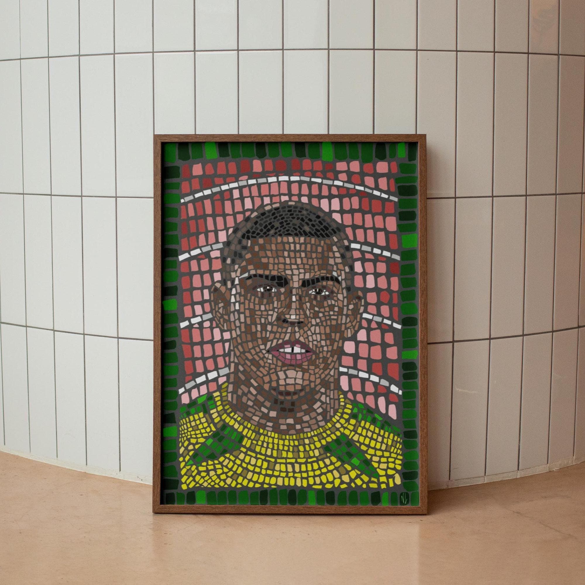 Ronaldo Nazario R9 - Mosaic style print (frame not included) - Legendary Brazilian striker