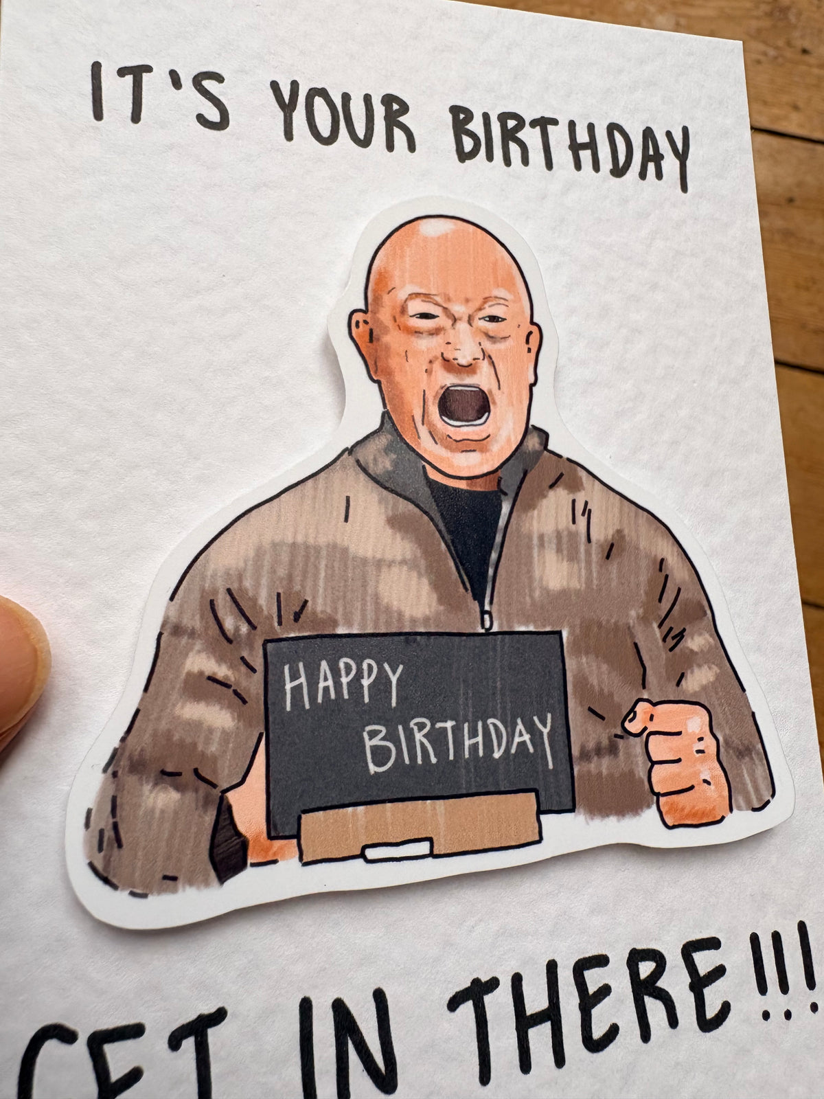 Ross Kemp | GET IN THERE | Handcrafted Birthday Card