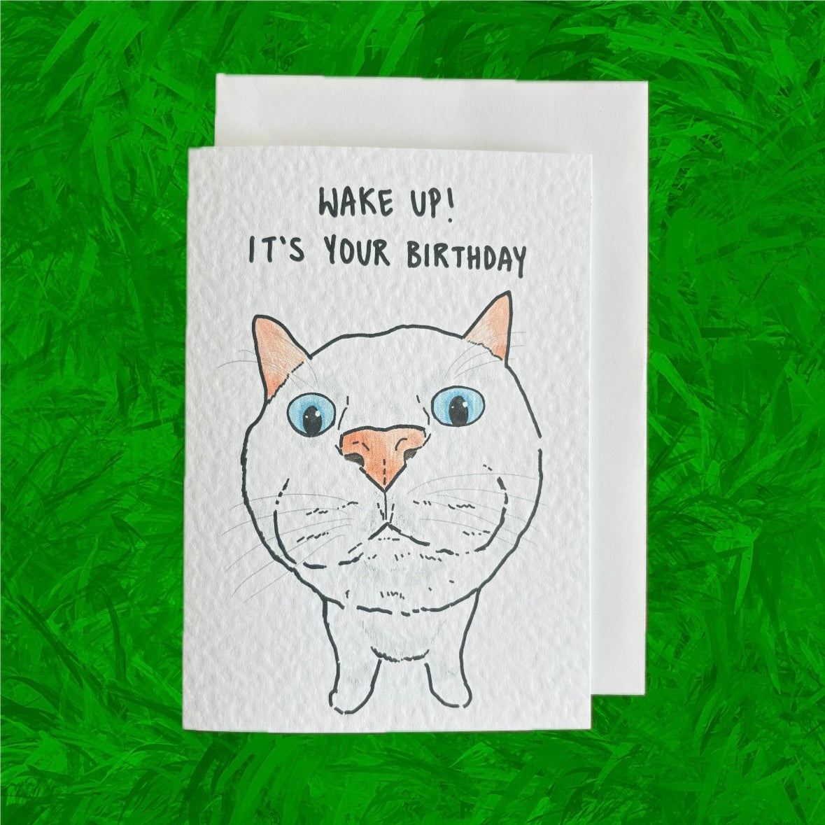 Funny Cat Birthday Card: Handcrafted A6 Greeting Card