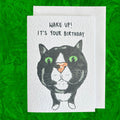 Tuxedo (Black and white) Cat funny Birthday Card: Handcrafted A6 Greeting Card