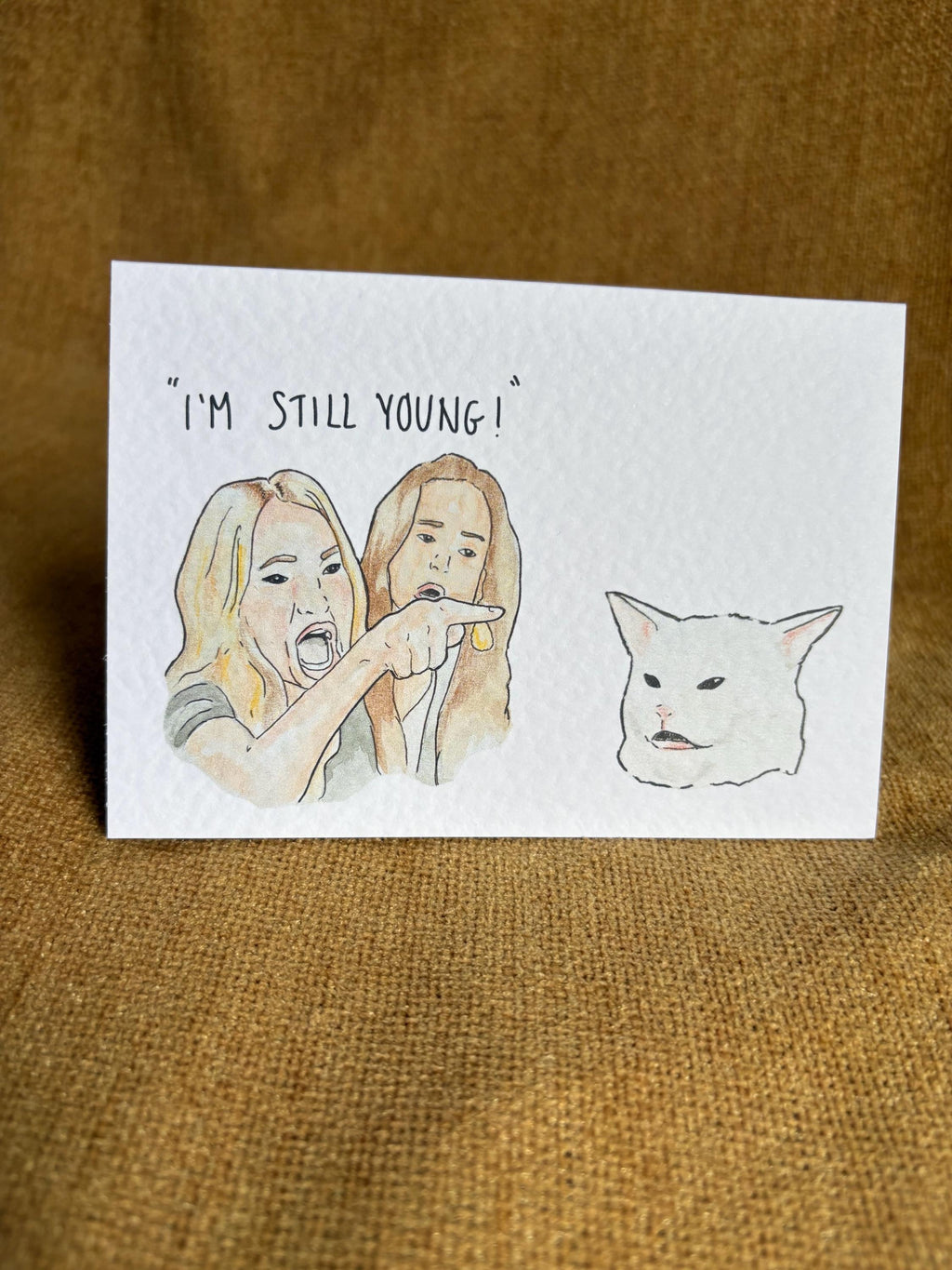 Cat meme | Handcrafted Birthday Card | Smudge the cat