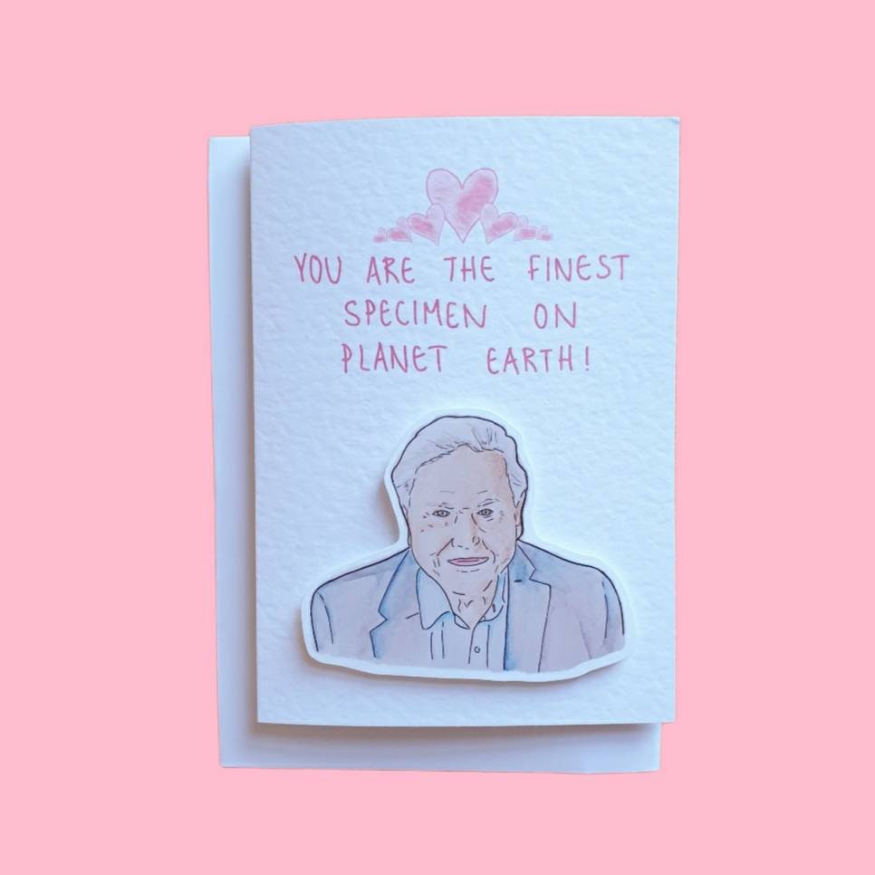 David Attenborough | Handcrafted Valentine's Day Card