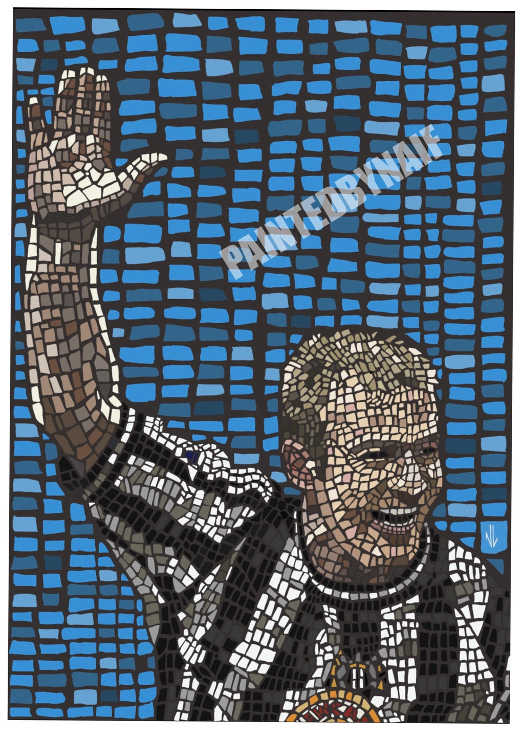 Alan Shearer - Mosaic style print (frame not included) Newcastle legend